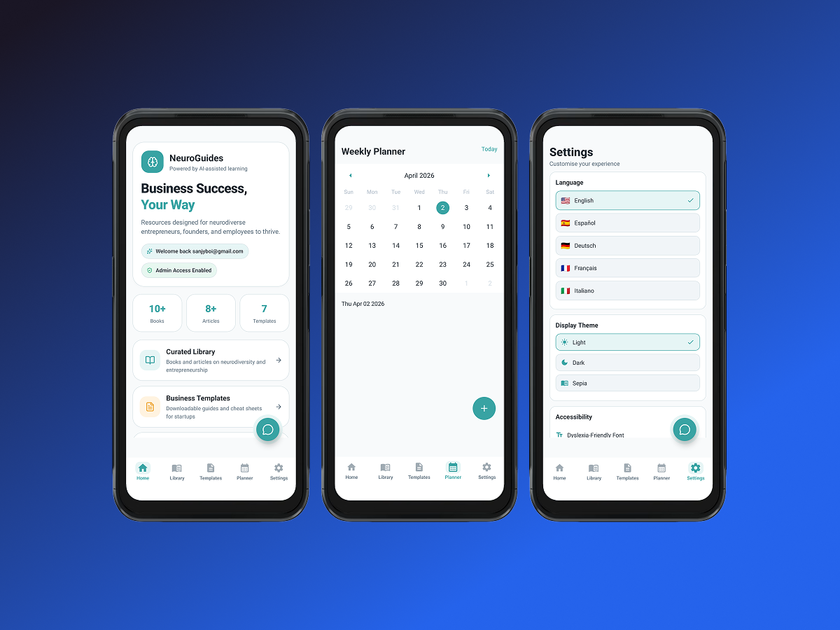 Detailed view of the Entrepreneur App